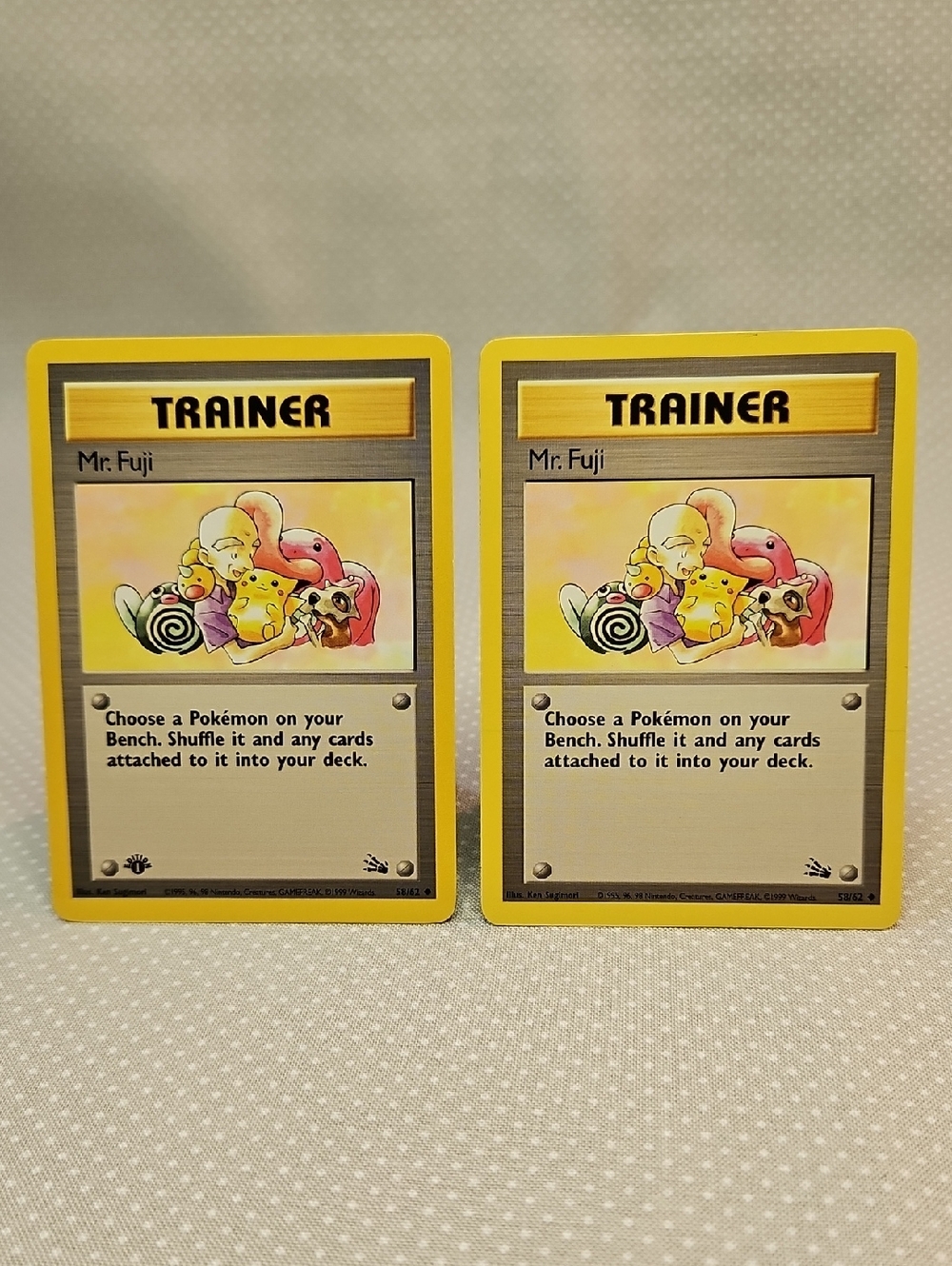 1999 Pokemon Trainer Mr. Fuji 58/62 Fossil 1st Edition & Regular Card Lot 1